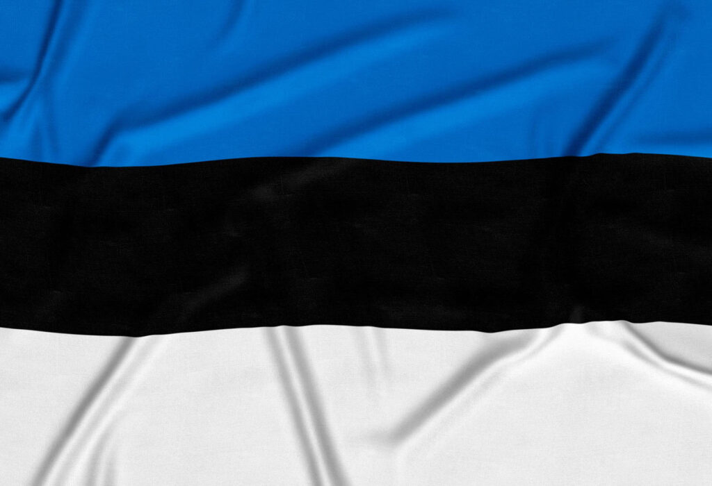 The taxation system in Estonia - realistic estonia flag background