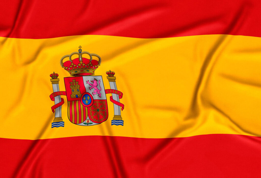Tax system in Spain - realistic spain flag background