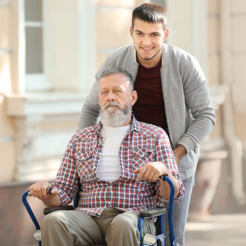 If the father is disabled, 2 groups can mobilize the son?