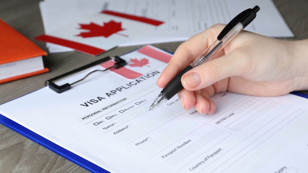 Pasting a visa to Canada