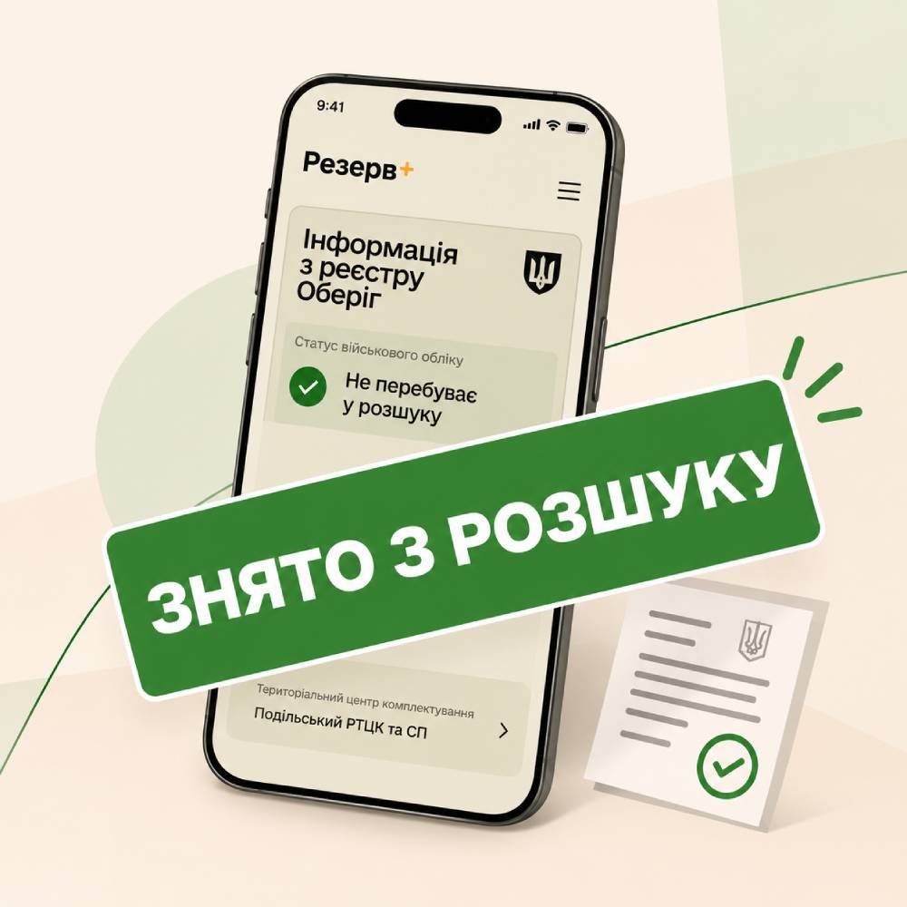 Зняли розшук у Подільському ТЦК та СП за строками давності